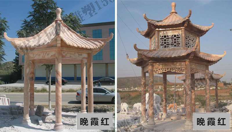 中式大理石涼亭，石雕涼亭廠家，石雕景觀涼亭定制