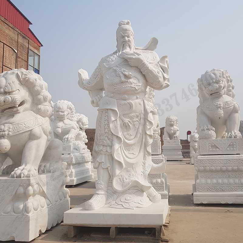 漢白玉關公像，石雕關公像，大理石關公雕像，關羽雕像，河北石雕關公廠家2.jpg